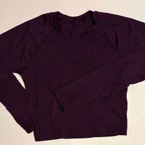 Lululemon Deep Purple Long Sleeve Crop Swiftly Top